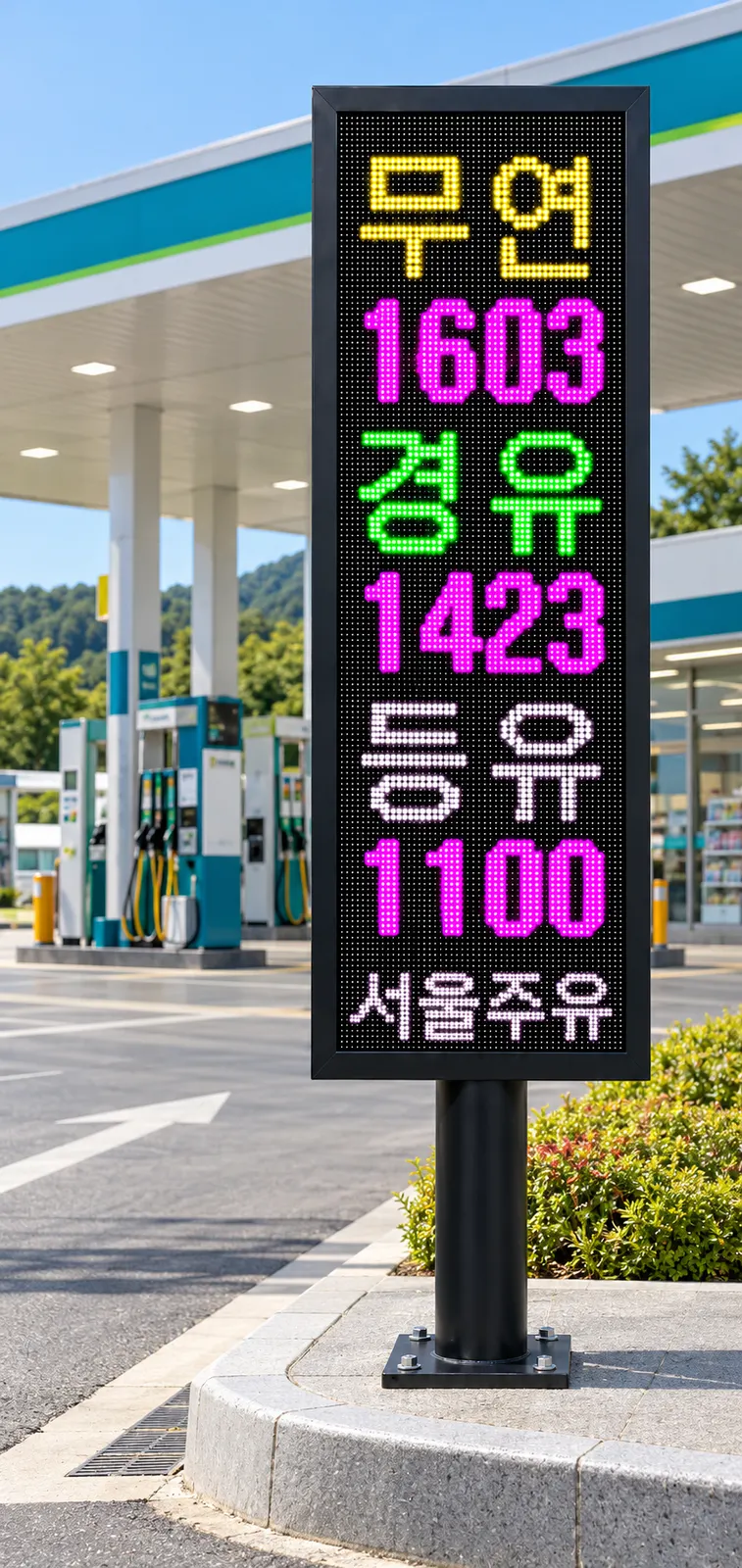 주유소 유가 표시 전광판