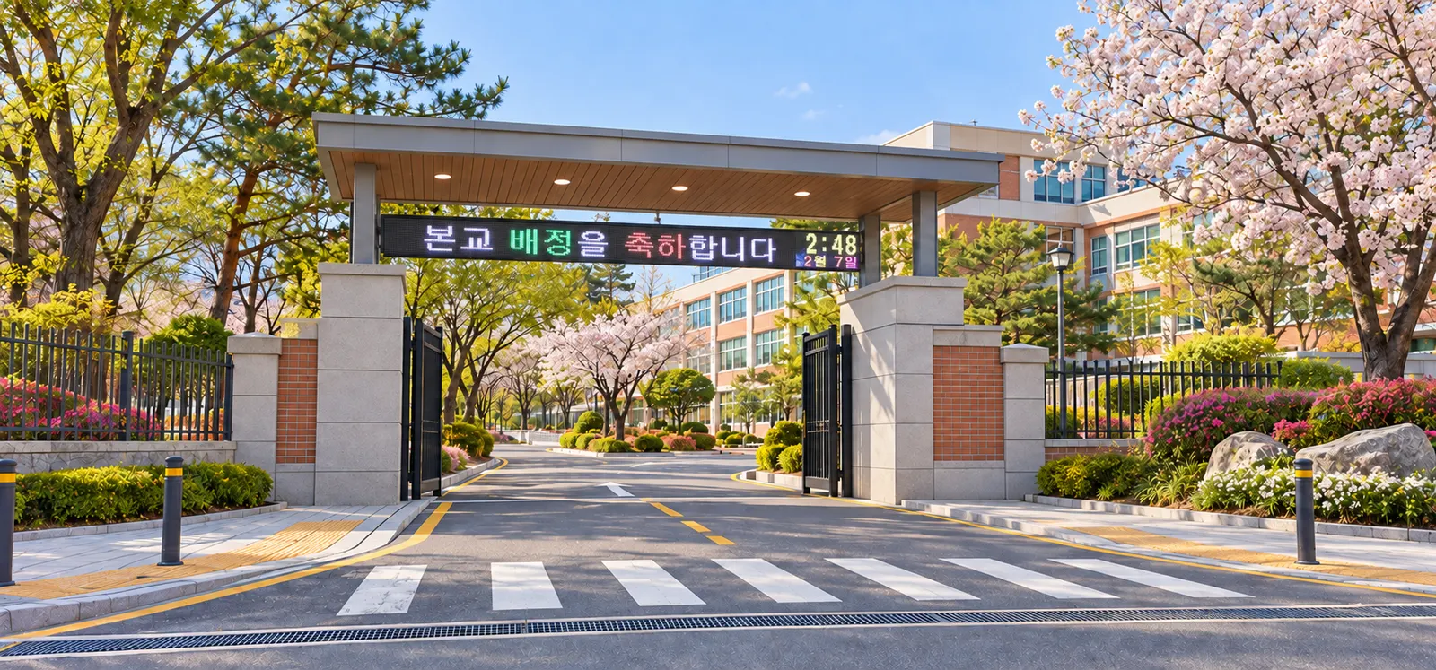 학교 정문 · 외벽 전광판