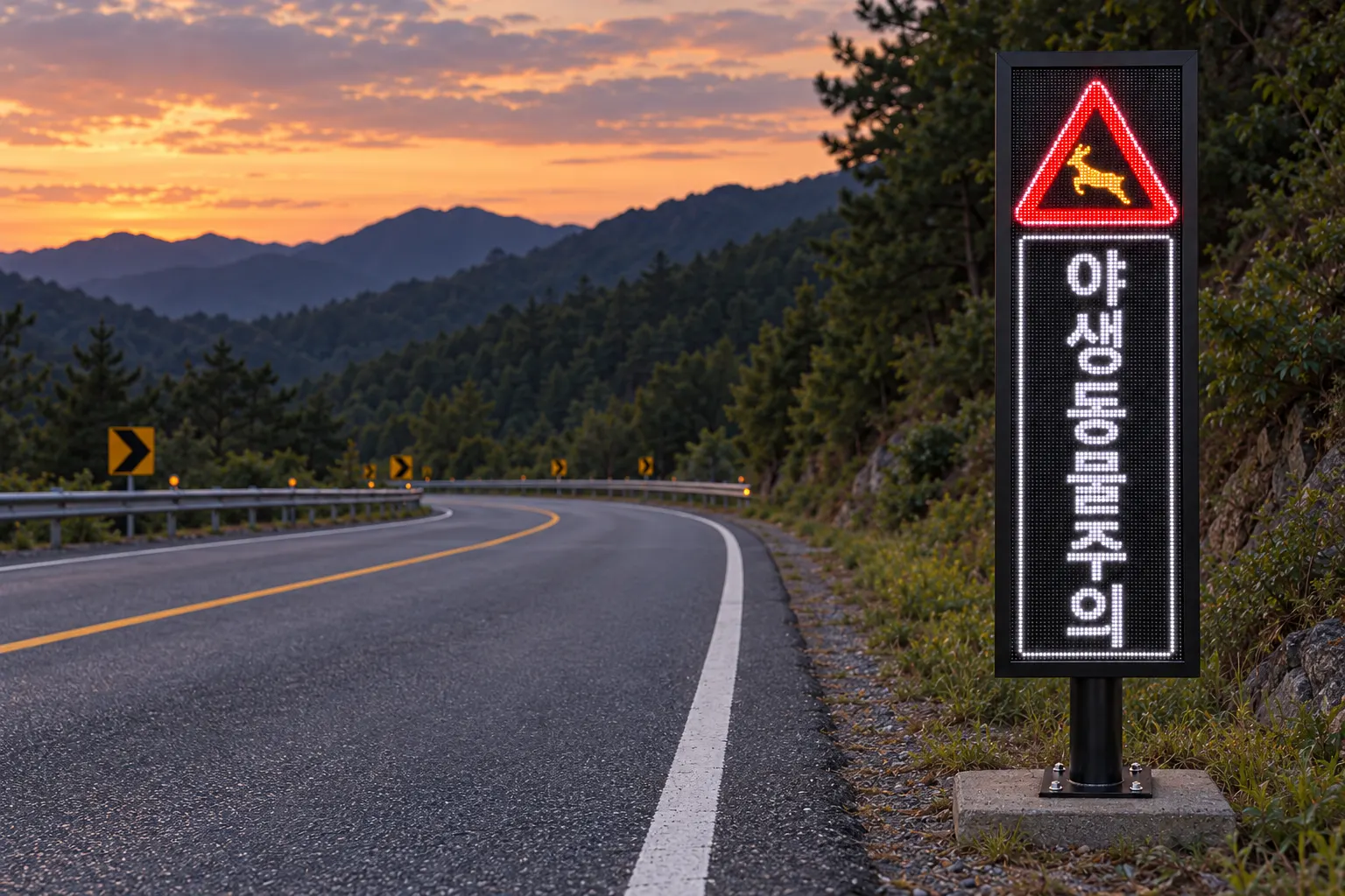 야생동물 주의 전광판